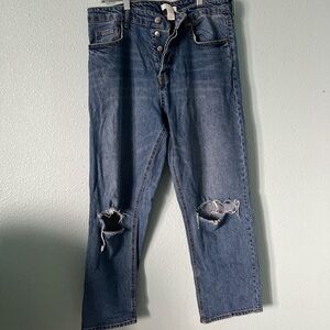 H&M Straight Ripped Jeans